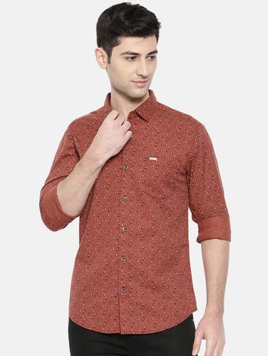 brown cotton casual shirt - 15731669 - Very Small Image - 1