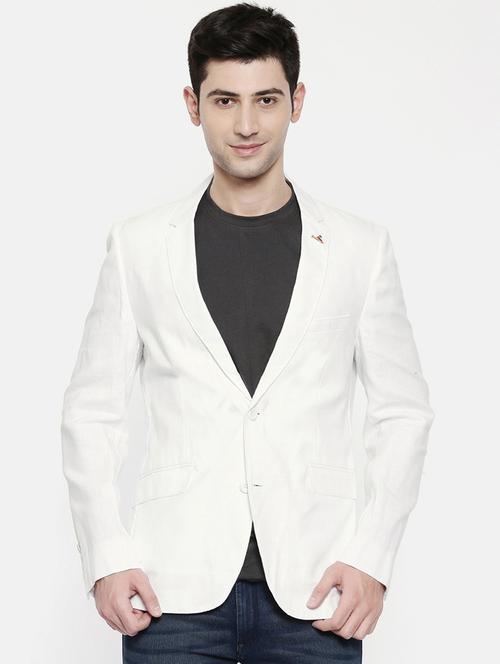 white cotton single breasted blazer - 15731671 - Standard Image - 1