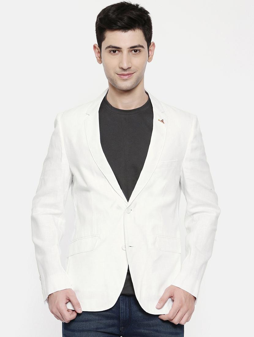 white cotton single breasted blazer - 15731671 - Zoom Image - 1