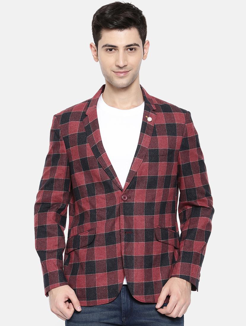 red cotton single breasted blazer - 15731672 - Zoom Image - 1