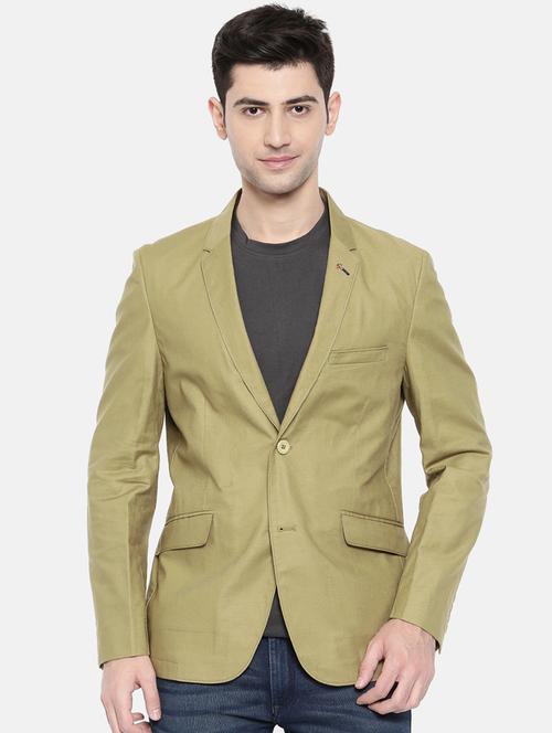 green cotton single breasted blazer - 15731674 - Standard Image - 1