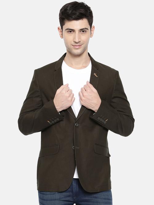 grey cotton single breasted blazer - 15731675 - Standard Image - 1