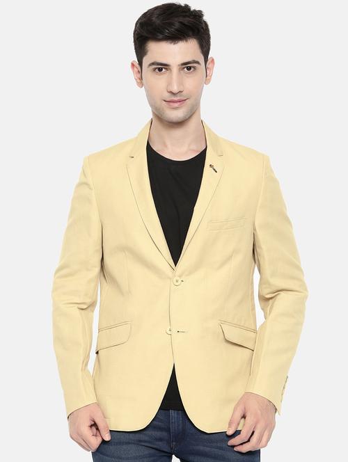 beige cotton single breasted blazer - 15731677 - Standard Image - 1