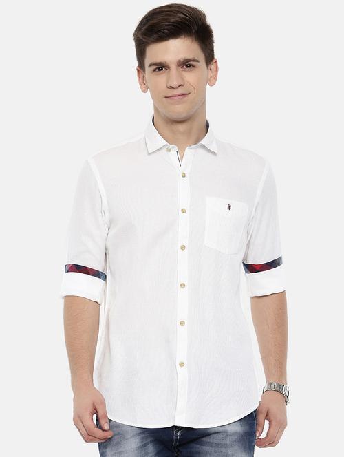 white cotton casual shirt - 15731788 - Standard Image - 1