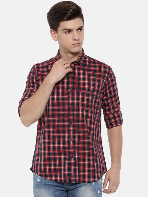 red cotton casual shirt - 15731792 - Standard Image - 1