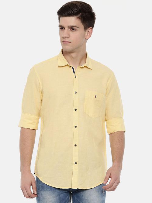 yellow cotton casual shirt - 15731793 - Standard Image - 1