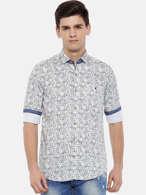grey cotton blend casual shirt - 15731799 - Standard Image - 1