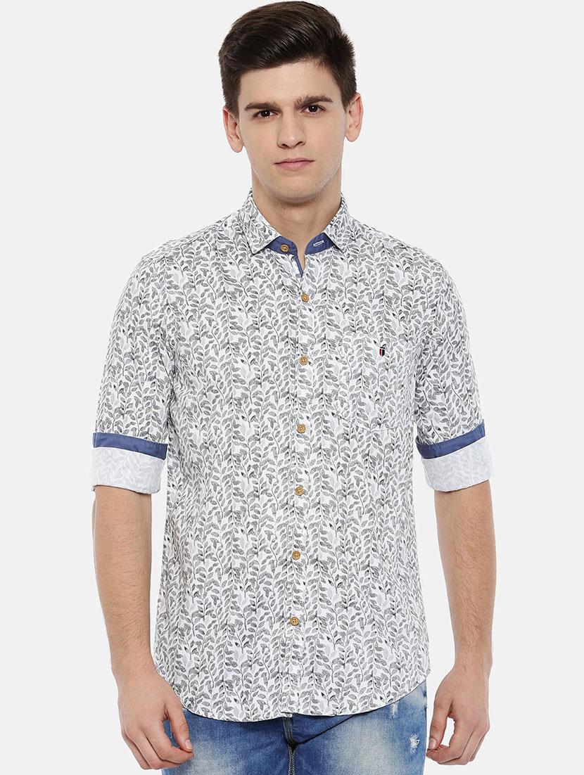 grey cotton blend casual shirt - 15731799 - Zoom Image - 1
