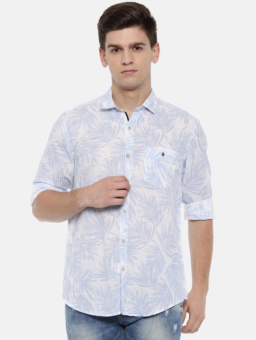 blue linen casual shirt - 15731800 - Zoom Image - 1