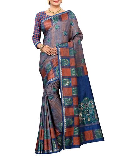 foil printed saree with blouse - 15731831 - Very Small Image - 1