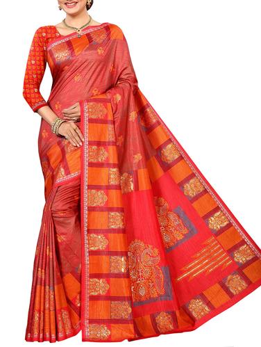 foil printed saree with blouse - 15731834 - Very Small Image - 1