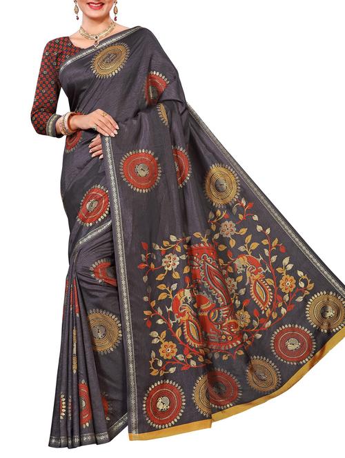 foil printed saree with blouse - 15731837 - Standard Image - 1