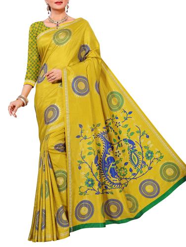 foil printed saree with blouse - 15731839 - Very Small Image - 1