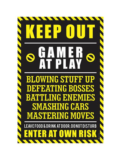 rawpockets"keep out gamer at play"wall posters (paperboard,33cmx48cm) - 15731941 - Very Small Image - 1