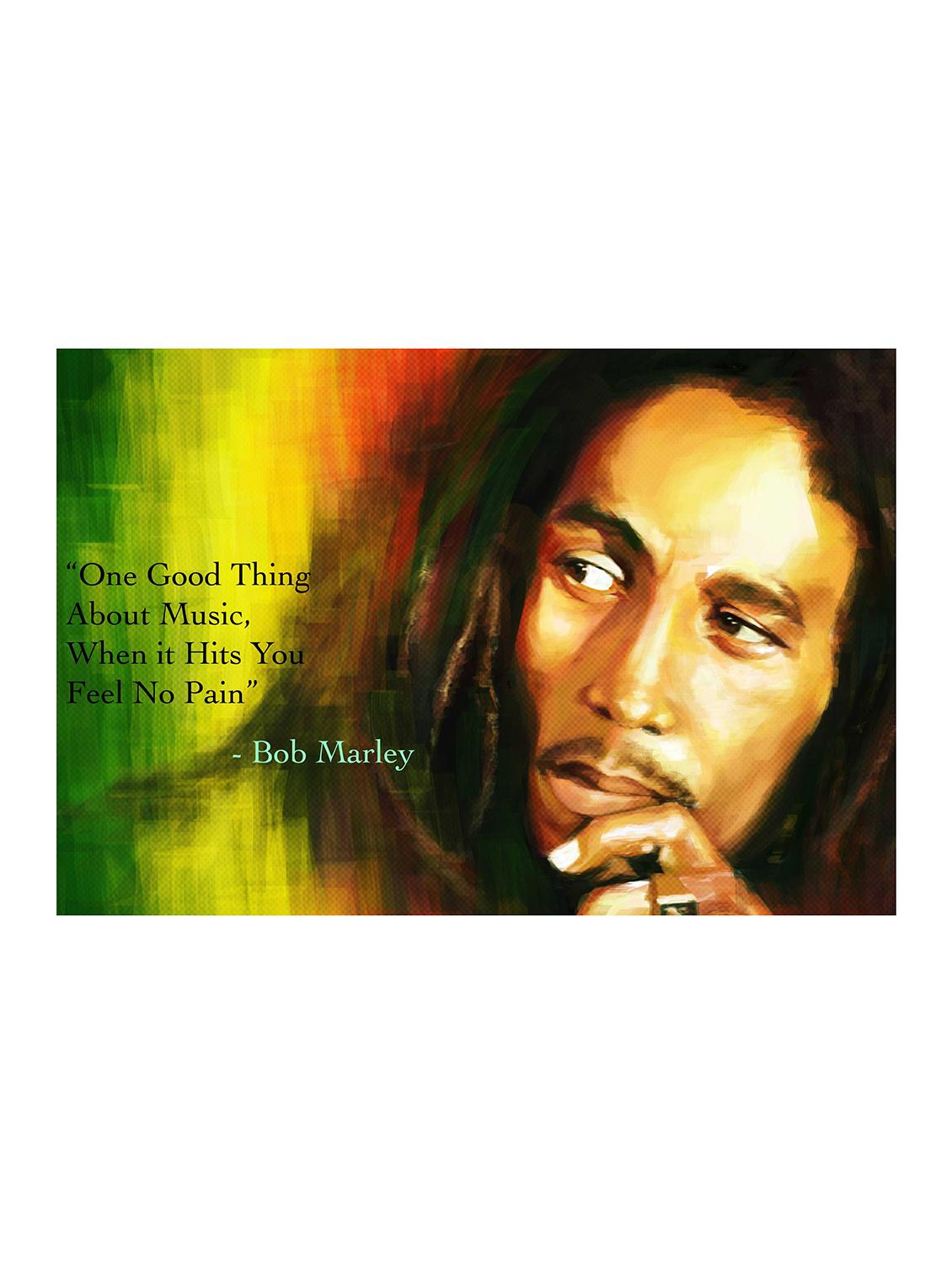 Rawpockets"Bob Marley Music Quotes"Wall posters (PaperBoard,33cmX48cm) - 15732008 - Zoom Image - 1