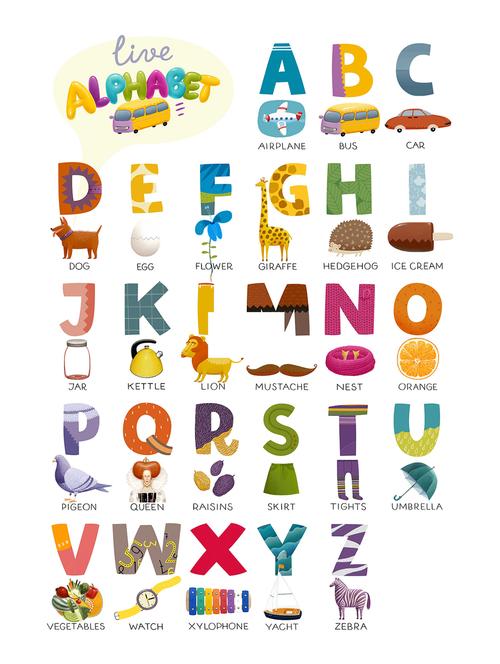 rawpockets"alphabet"wall posters (paperboard,33cmx48cm) - 15732075 - Very Small Image - 1