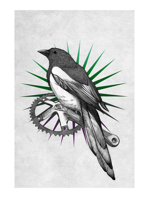 Rawpockets"Bird on Wheel"Wall posters (PaperBoard,33cmX48cm) - 15732113 - Standard Image - 1