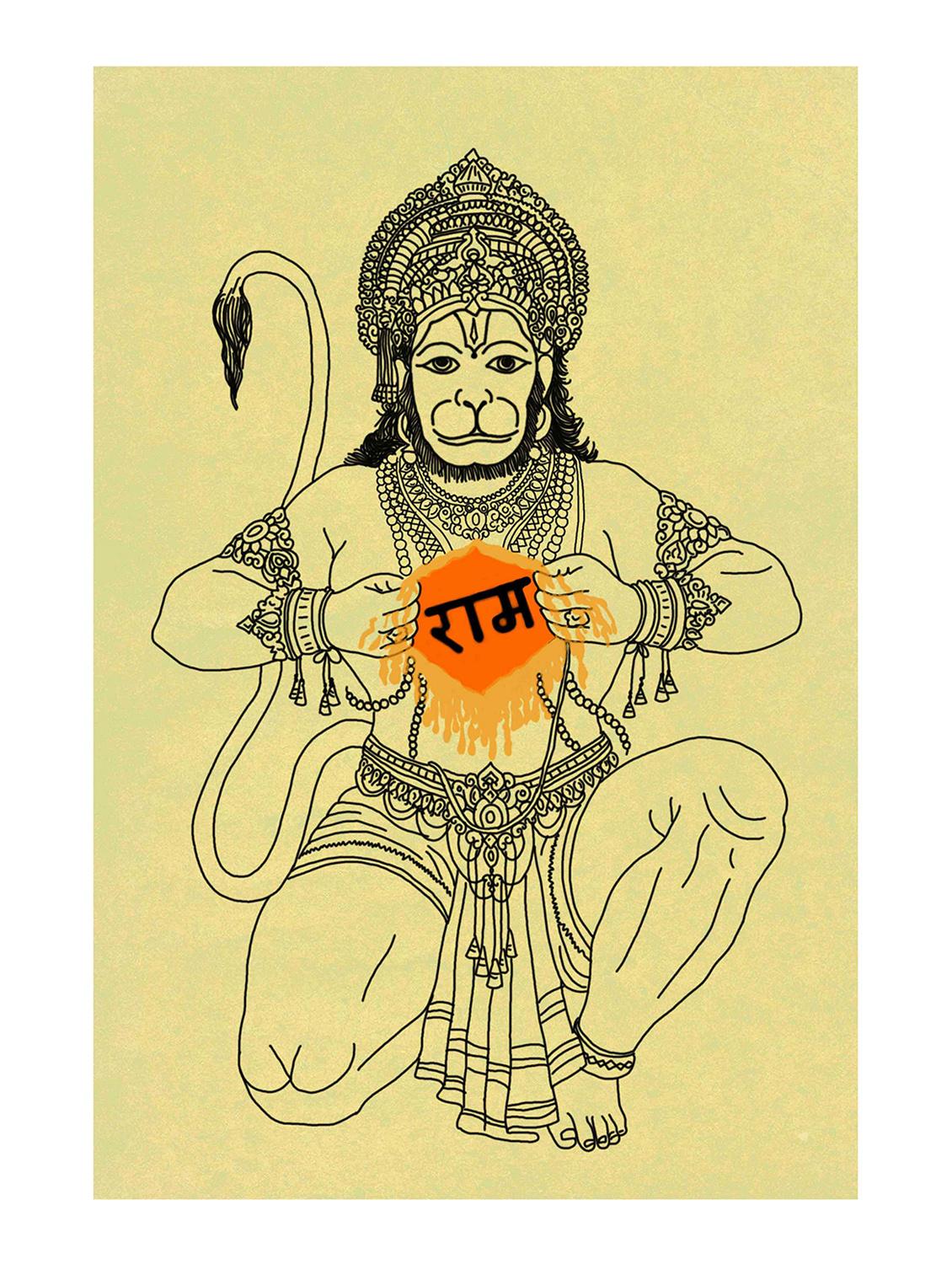 Rawpockets"Hanuman Ram"Wall posters (PaperBoard,33cmX48cm) - 15732147 - Zoom Image - 1
