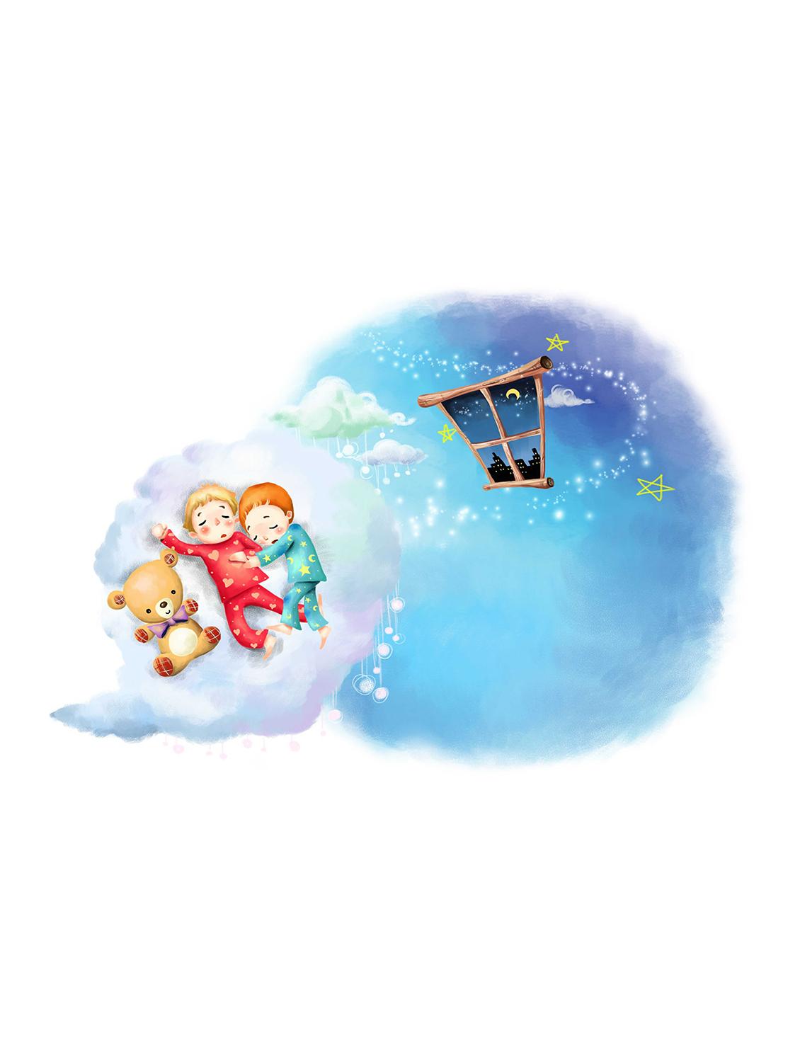 Rawpockets"Kids Sleep on Clouds"Wall posters (PaperBoard,33cmX48cm) - 15732160 - Zoom Image - 1