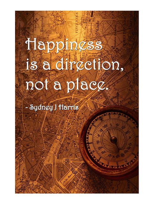 Rawpockets"Happiness is a Direction"Wall posters (PaperBoard,33cmX48cm) - 15732250 - Standard Image - 1