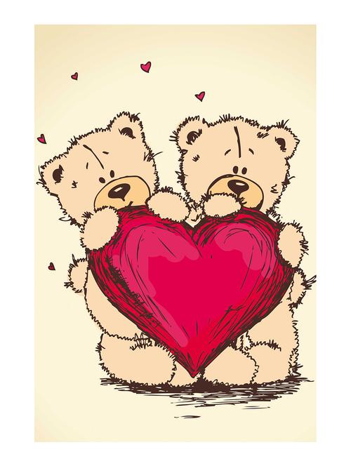 Rawpockets"Teddy Bear Love V"Wall posters (PaperBoard,33cmX48cm) - 15732298 - Standard Image - 1