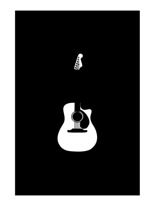 Rawpockets"Guitar BW"Wall posters (PaperBoard,33cmX48cm) - 15732428 - Standard Image - 1