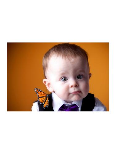 Rawpockets"Baby with Butterfly"Wall posters (PaperBoard,33cmX48cm) - 15732974 - Very Small Image - 1