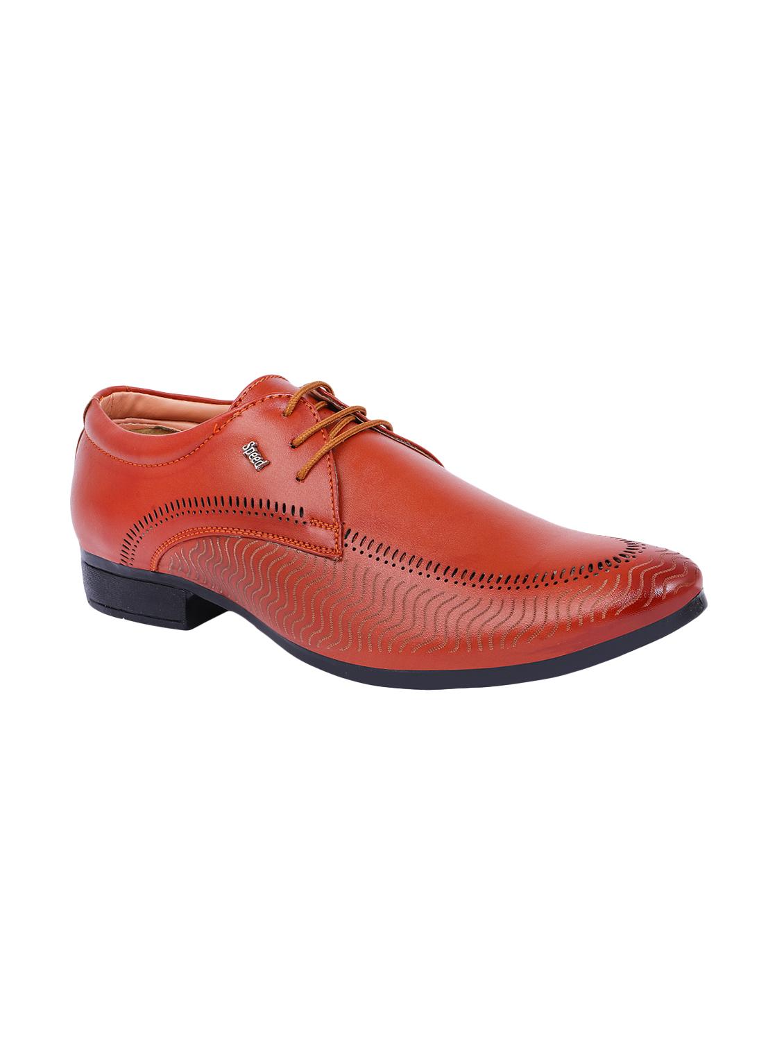 tan leatherette lace-up derbys - 15732985 - Zoom Image - 1