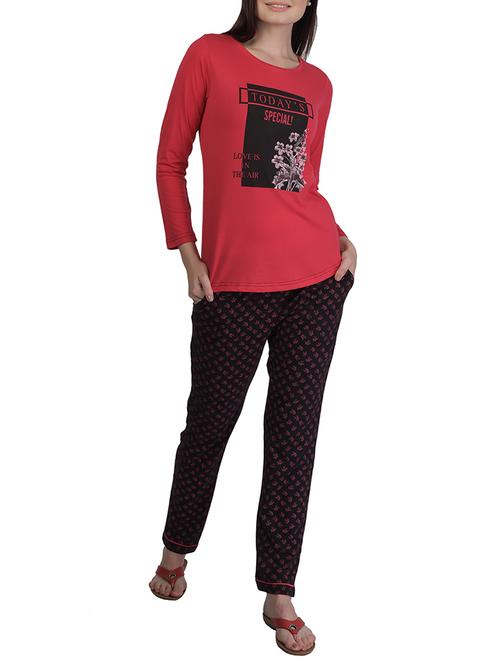 printed nightwear pajama set - 15732997 - Standard Image - 1