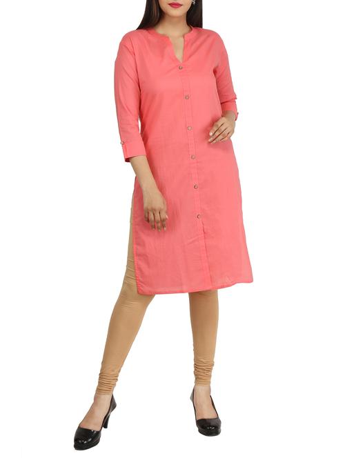 Straight solid kurta - 15733075 - Standard Image - 1