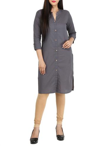 Straight solid kurta - 15733076 - Very Small Image - 1