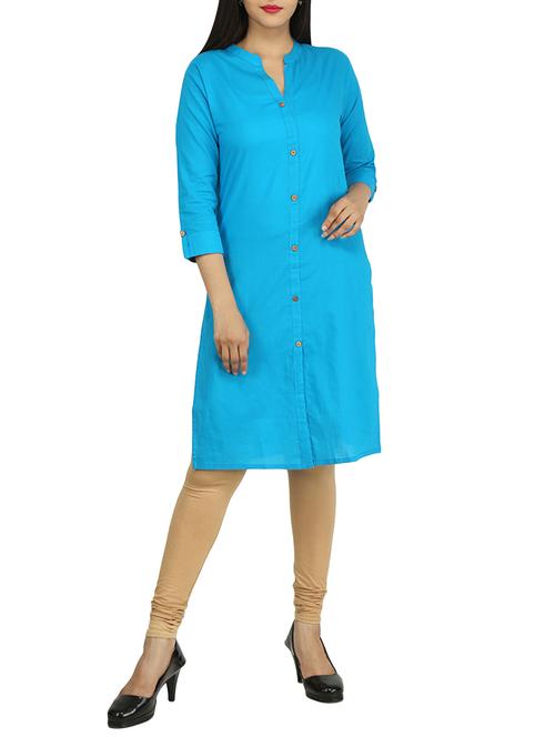 Straight solid kurta - 15733077 - Standard Image - 1