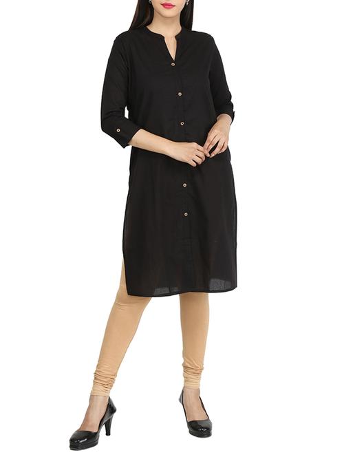 Straight solid kurta - 15733079 - Standard Image - 1
