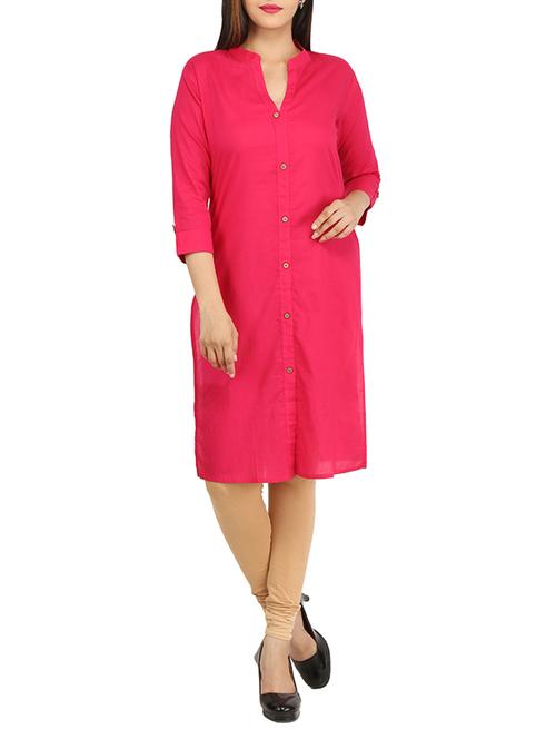 Straight solid kurta - 15733081 - Standard Image - 1