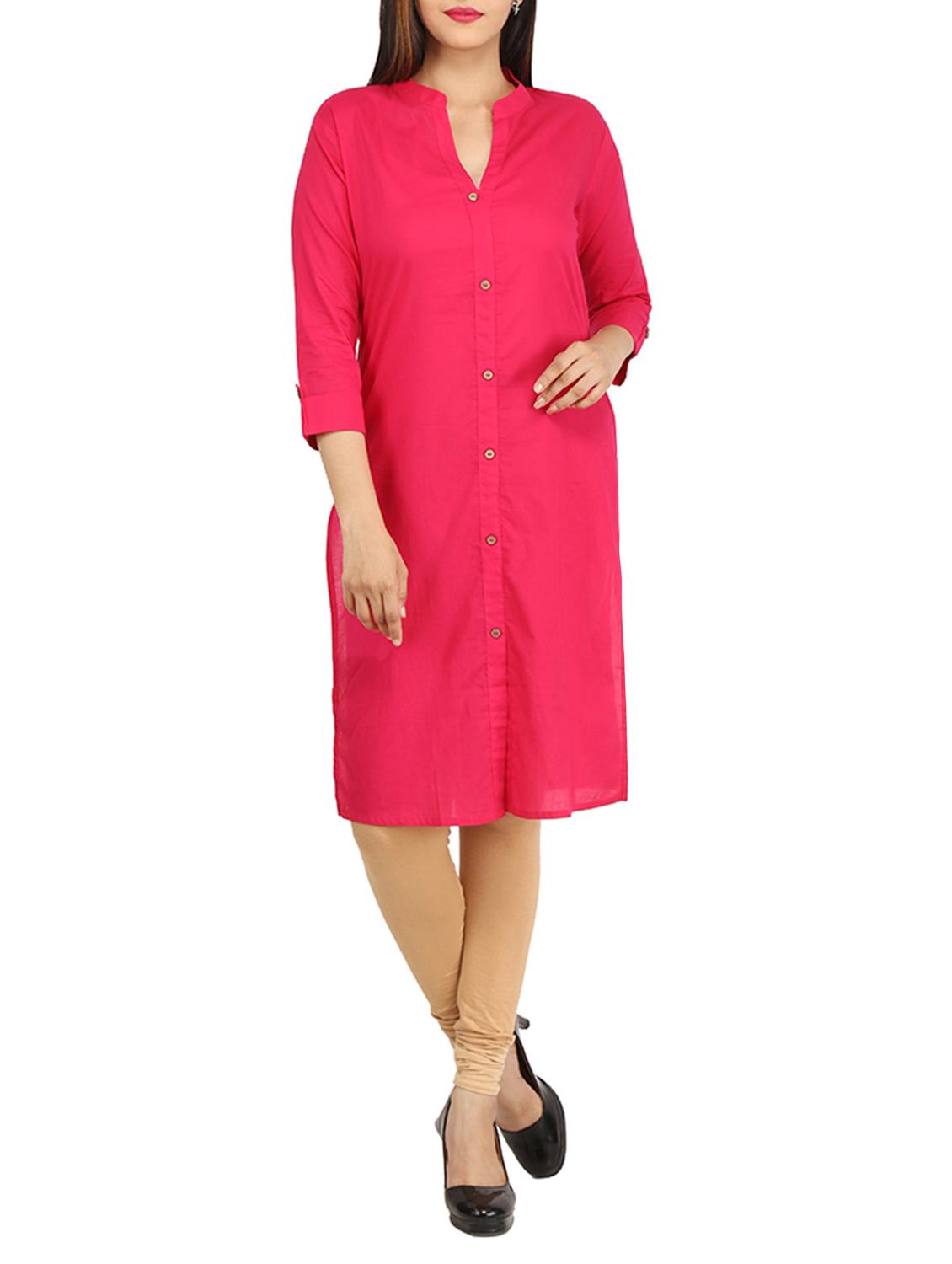 Straight solid kurta - 15733081 - Zoom Image - 1