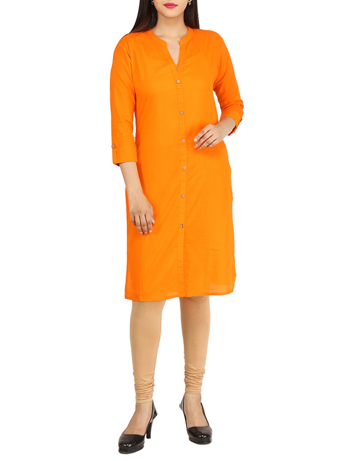 Straight solid kurta - 15733083 - Zoom Image - 1