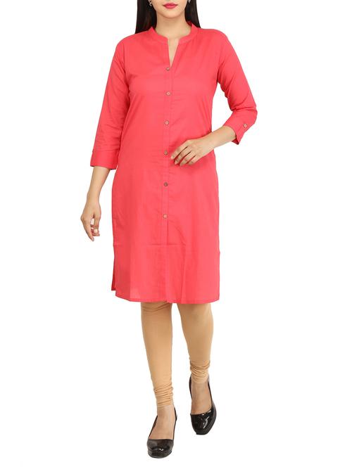 Straight solid kurta - 15733084 - Standard Image - 1