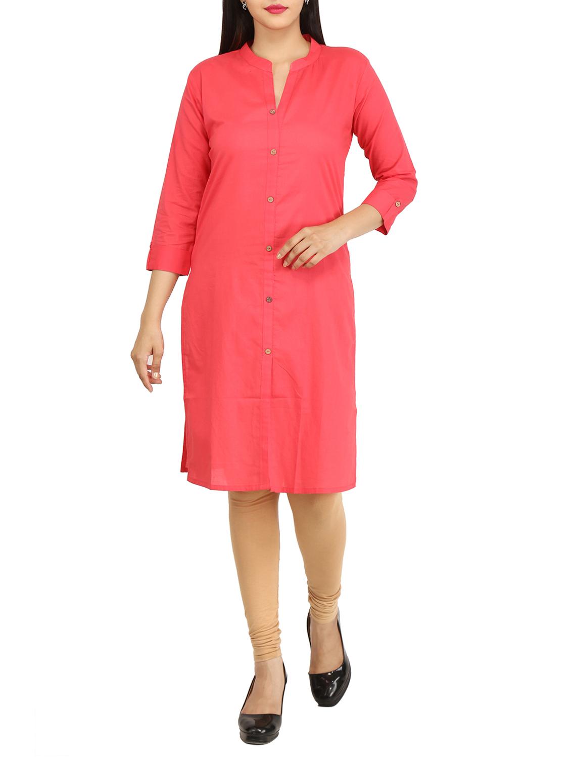 Straight solid kurta - 15733084 - Zoom Image - 1