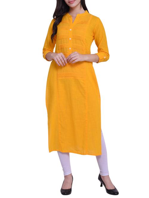 Straight solid kurta - 15733088 - Standard Image - 1