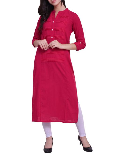 Straight solid kurta - 15733089 - Standard Image - 1