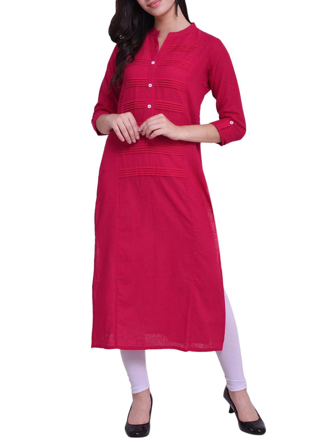 Straight solid kurta - 15733089 - Zoom Image - 1
