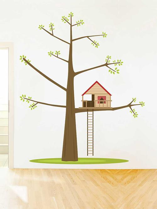 Rawpockets Wall Decals ' Tree House ' Wall stickers (PVC Vinyl) Multicolour - 15733193 - Standard Image - 1