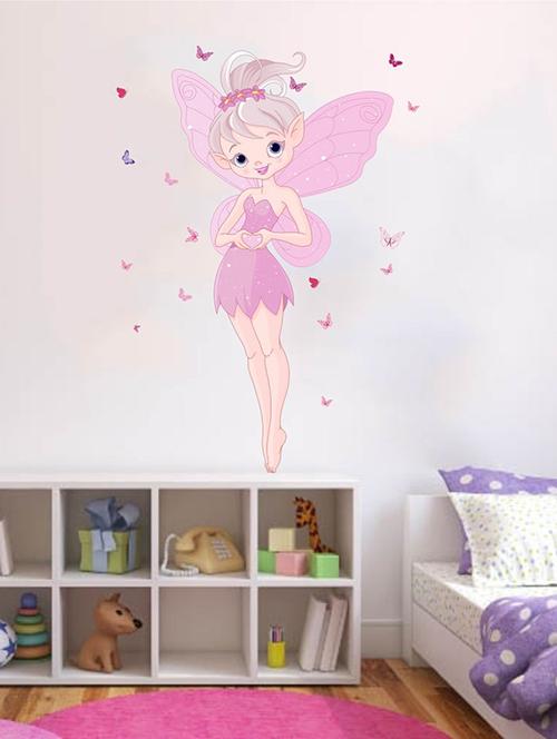 Rawpockets Wall Decals ' Angel n Butterfly ' Wall stickers (PVC Vinyl) Multicolour - 15733195 - Standard Image - 1
