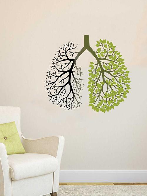Rawpockets Wall Decals ' Green House Effect Lungs ' Wall stickers (PVC Vinyl) Multicolour - 15733204 - Standard Image - 1