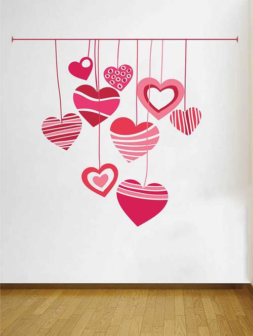 Rawpockets Wall Decals ' Heart-Ins Wall Sticker ' Wall stickers (PVC Vinyl) Multicolour - 15733205 - Standard Image - 1