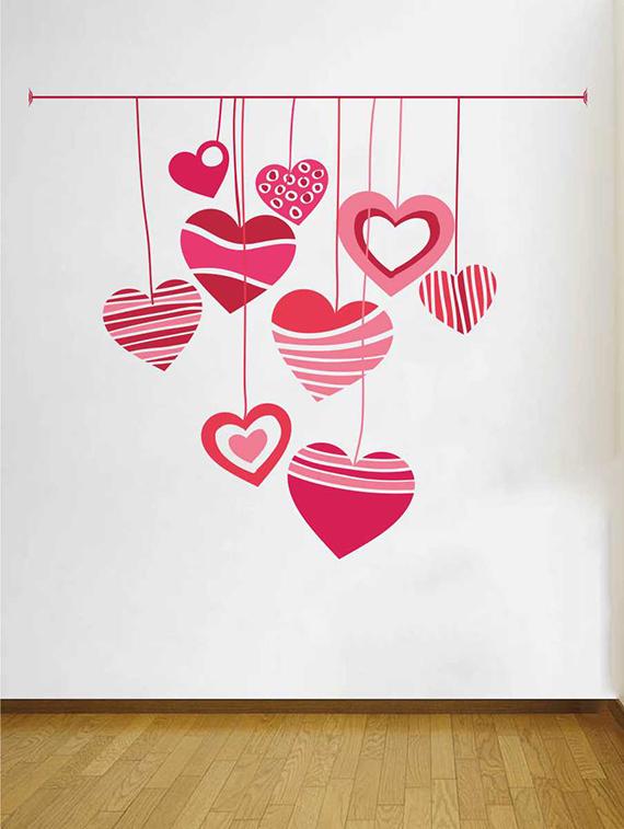 Rawpockets Wall Decals ' Heart-Ins Wall Sticker ' Wall stickers (PVC Vinyl) Multicolour - 15733205 - Zoom Image - 1