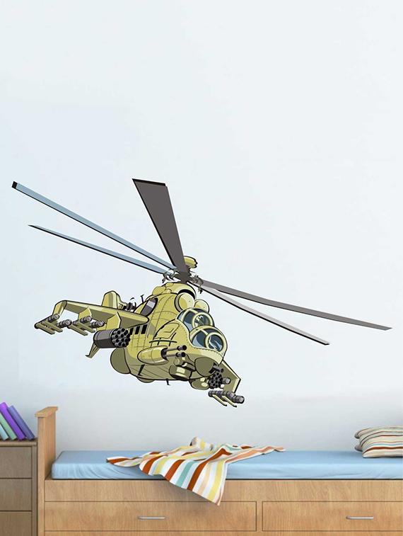 Rawpockets Wall Decals ' Helicopter Wall Sticker ' Wall stickers (PVC Vinyl) Multicolour - 15733206 - Zoom Image - 1