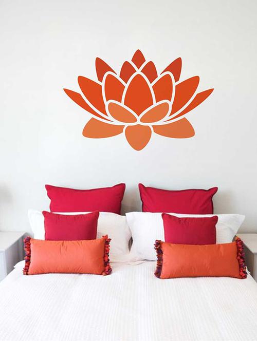 Rawpockets Wall Decals ' Lotus Flower Wall Sticker ' Wall stickers (PVC Vinyl) Multicolour - 15733208 - Standard Image - 1