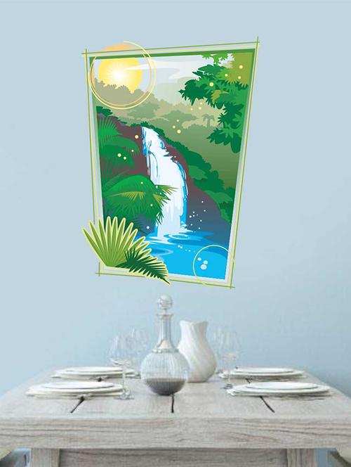 Rawpockets Wall Decals ' Nature Falls Wall Sticker ' Wall stickers (PVC Vinyl) Multicolour - 15733212 - Standard Image - 1