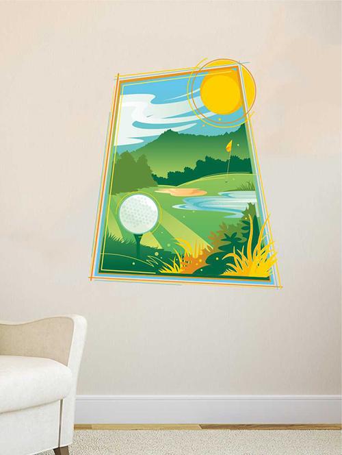 Rawpockets Wall Decals ' Golf Play Ground Wall Sticker ' Wall stickers (PVC Vinyl) Multicolour - 15733216 - Standard Image - 1